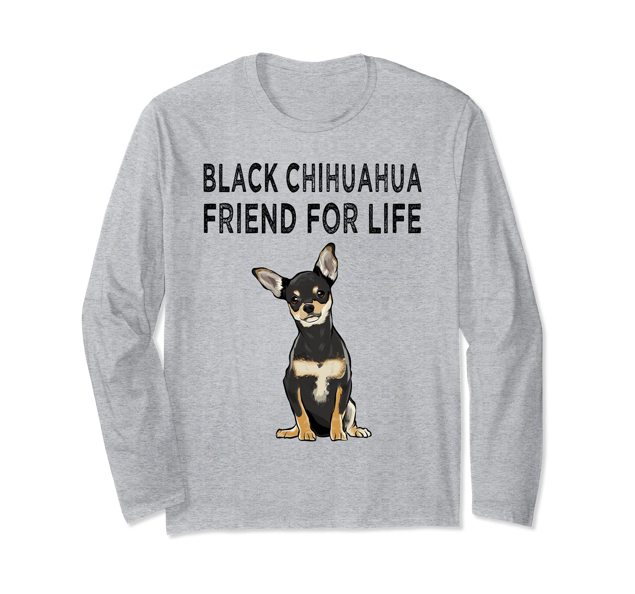 Black Chihuahua Friend For Life Dog Friendship Long Sleeve T-Shirt