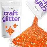 Hemway Fluorescent UV Neon Peach Glitter 100g Chunky Craft Resin Nail
