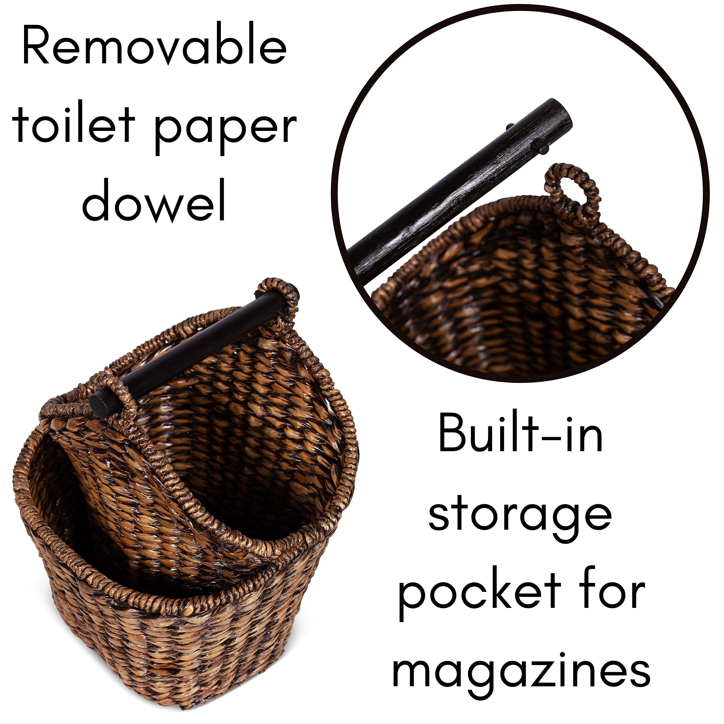 BIRDROCK HOME Seagrass Magazine and Bathroom Basket