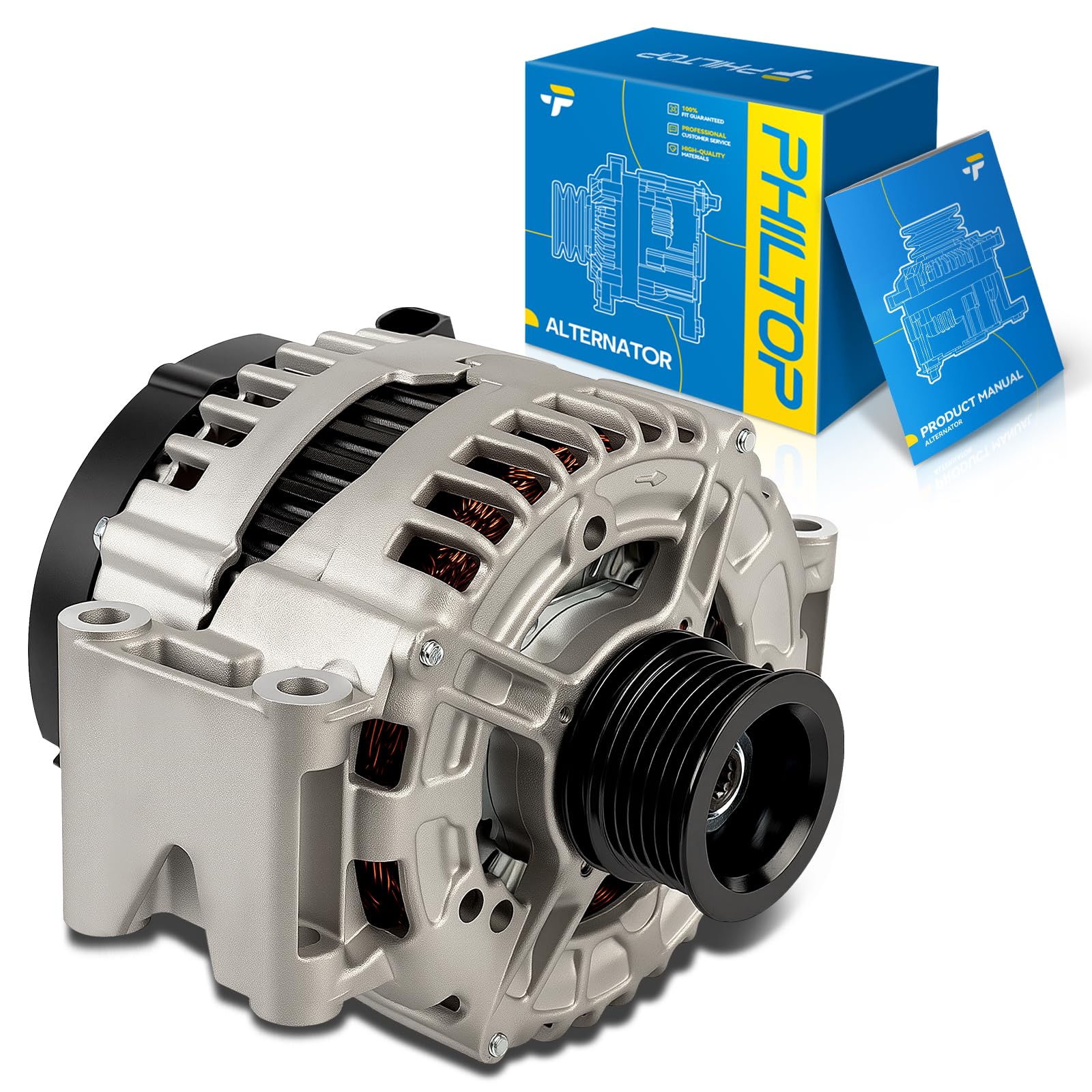 Photo 1 of PHILTOP Alternator Compatible with Mercedes-Benz 2006-2010 E350 2007-11 S550 2008-09 ML350 2007-09 11-12 SL550 08-09 GL450 07-11 CLS550, 180 Amp Alternator Replace 11220N 0121715114 443272