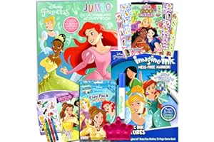 BENDON Disney Princess Coloring and Activity Book Bundle with Imagine Ink Coloring Book, Stickers and More