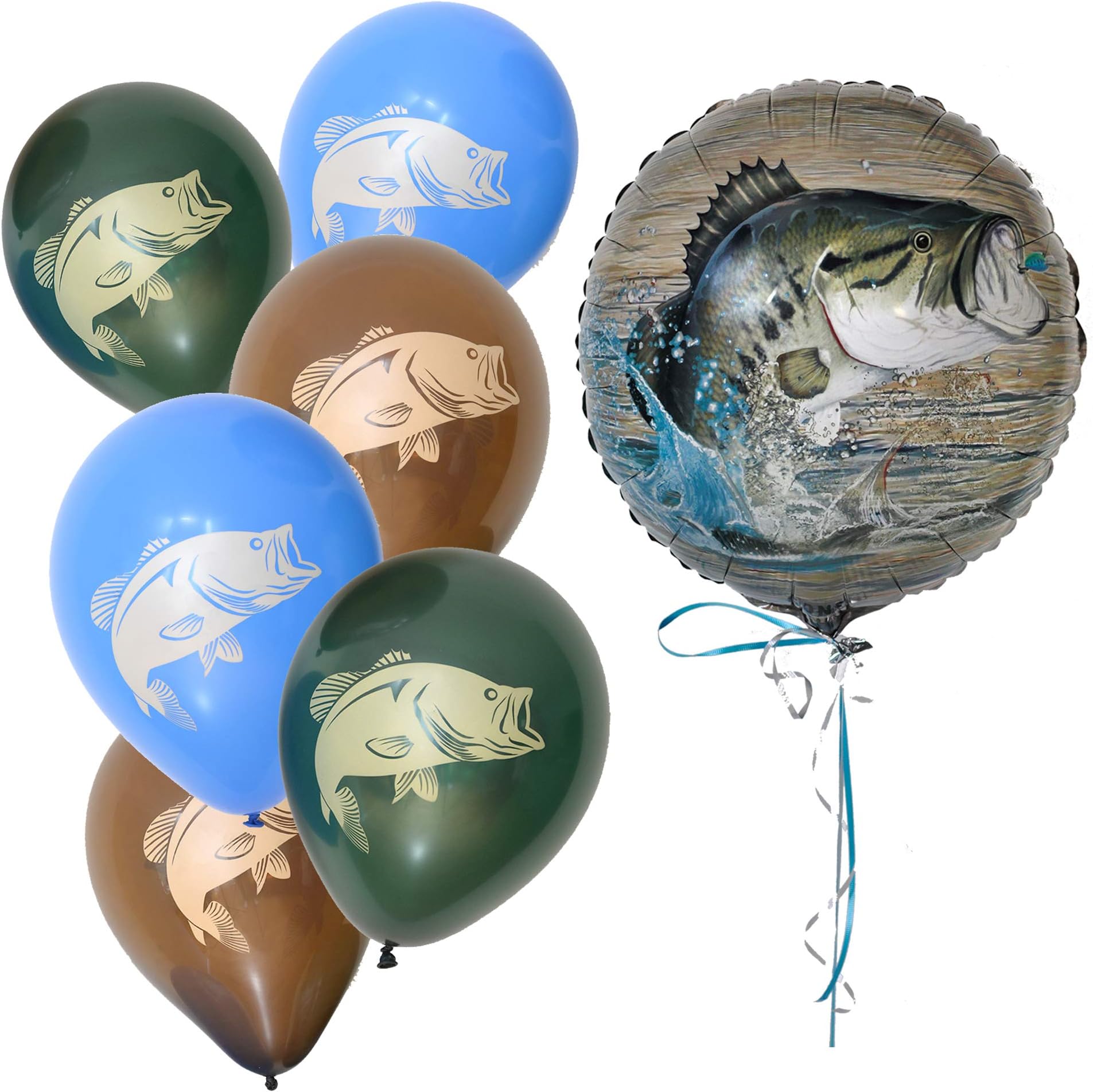 Havercamp Gone Fishin' Balloon Pack | Large Mylar Balloon, Latex Balloons | Great for Father's Day, Fishing Tournament, Birthday Party