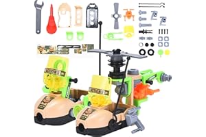 Dazmers Military Toys - 2-in-1 Army Helicopter and Car - 34 Building Pieces - Realistic Military Green - BPA-Free Plastic - Army Cars - Encourages Imaginative Play - Toy Military Vehicles - Ages 5+