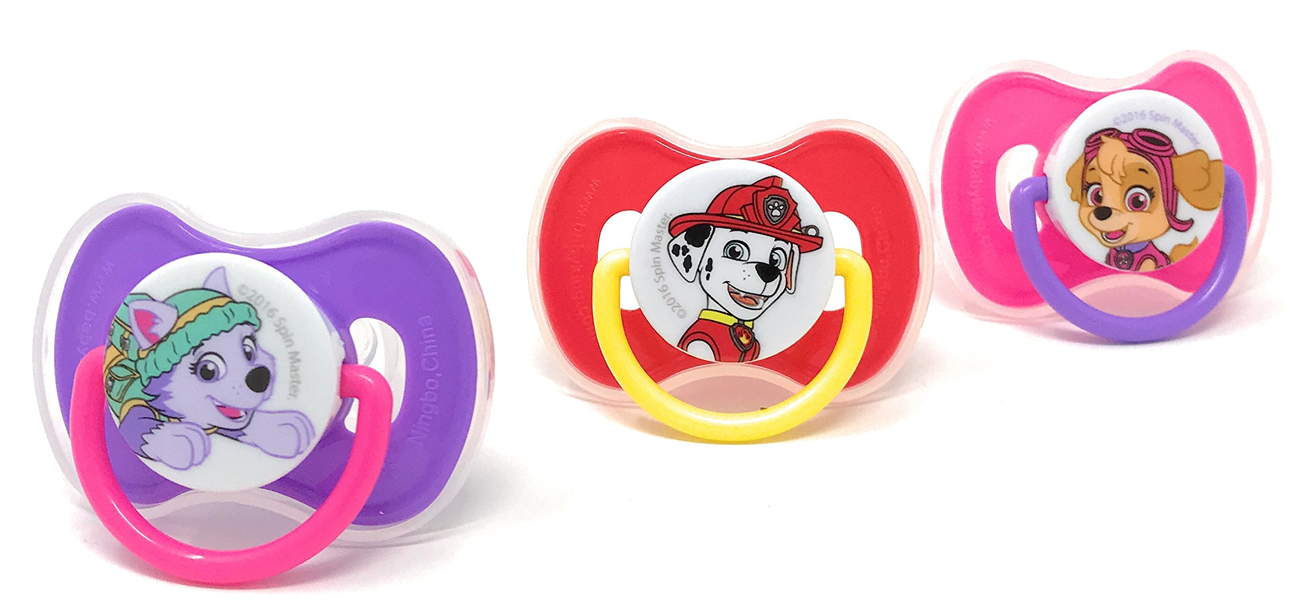 Amazon.com : PAW Patrol - 3 Count Pacifiers - Red, Blue, and Yellow ...