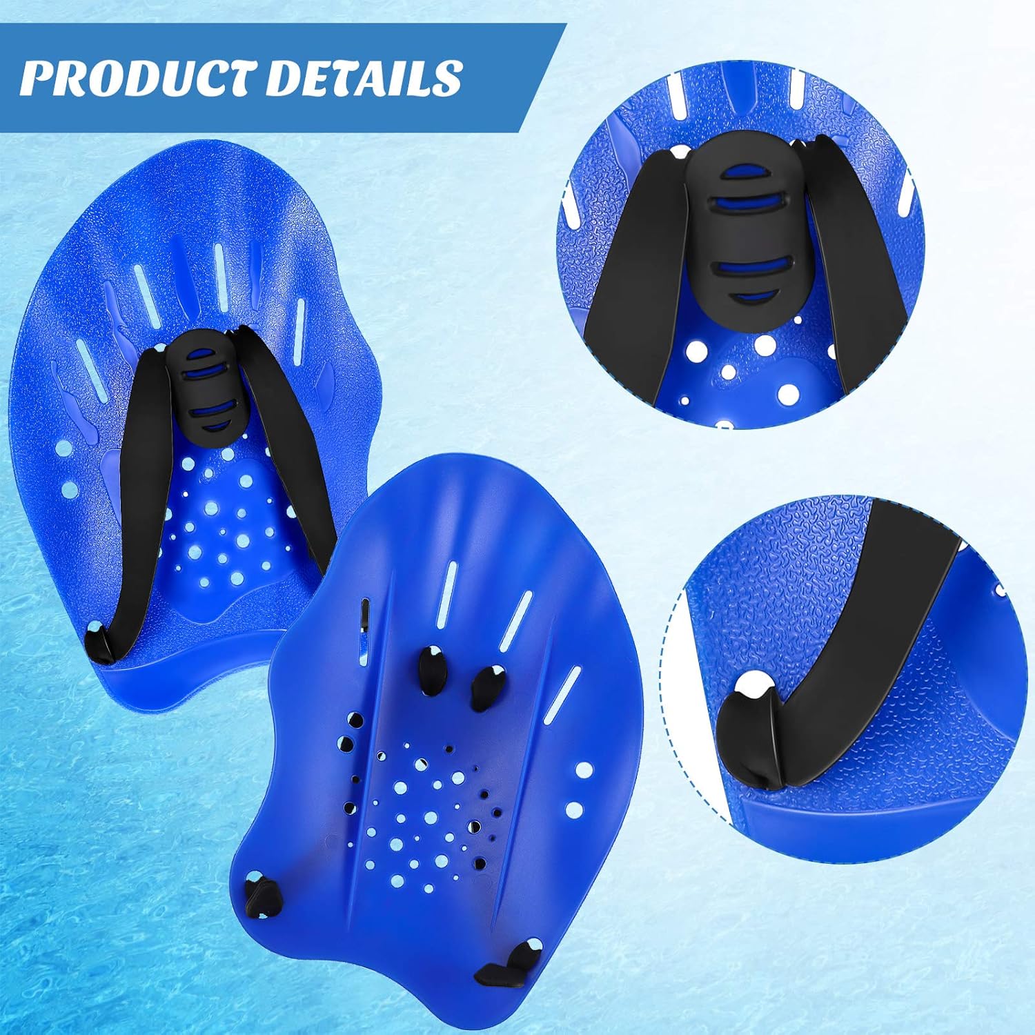 Skylety 3 Pairs Swim Paddles Hand, Swim Training Paddles Adjustable Diving Training Hand Fin Flippers Flat Paddles Swimming Training Aid for Men Women Children : Sports & Outdoors