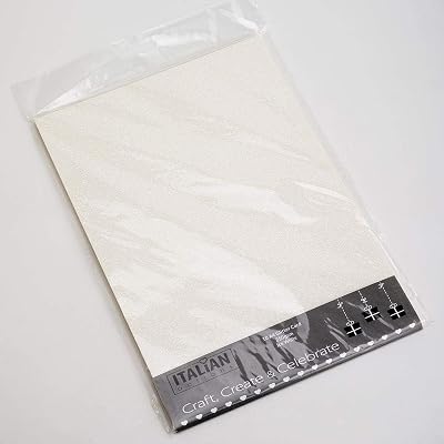 Italian Options Non-Shed Glitter Cardstock 250gsm A4 10 Cols Ice White