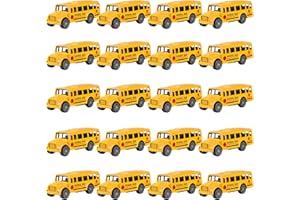 20 Pack 3.4 " Yellow School Bus Toy Playset, Die-cast Metal Pull Back Vehicles Toy for Boys Girls Kids Toddlers