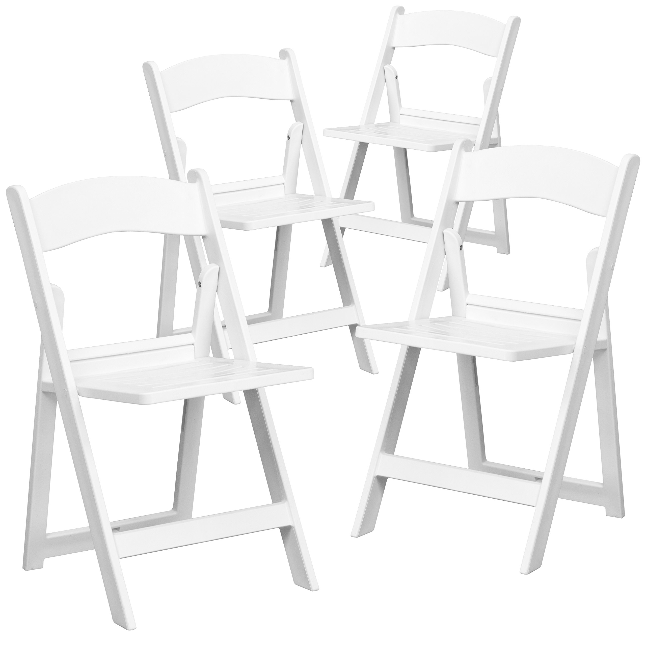 Flash Furniture 4 Pk. HERCULES Series 1000 lb. Capacity White Resin