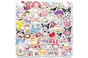 100Pcs San Stickers, Mymelody&Kuromi Cinnamoroll Pompompurin Keroppi Pochaco Decals for Teens Girls Adults, Cute Cartoon Stic