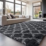 Sour Lemon 120x160 cm Grey Shaggy Rug Soft Anti Slip Large Carpet