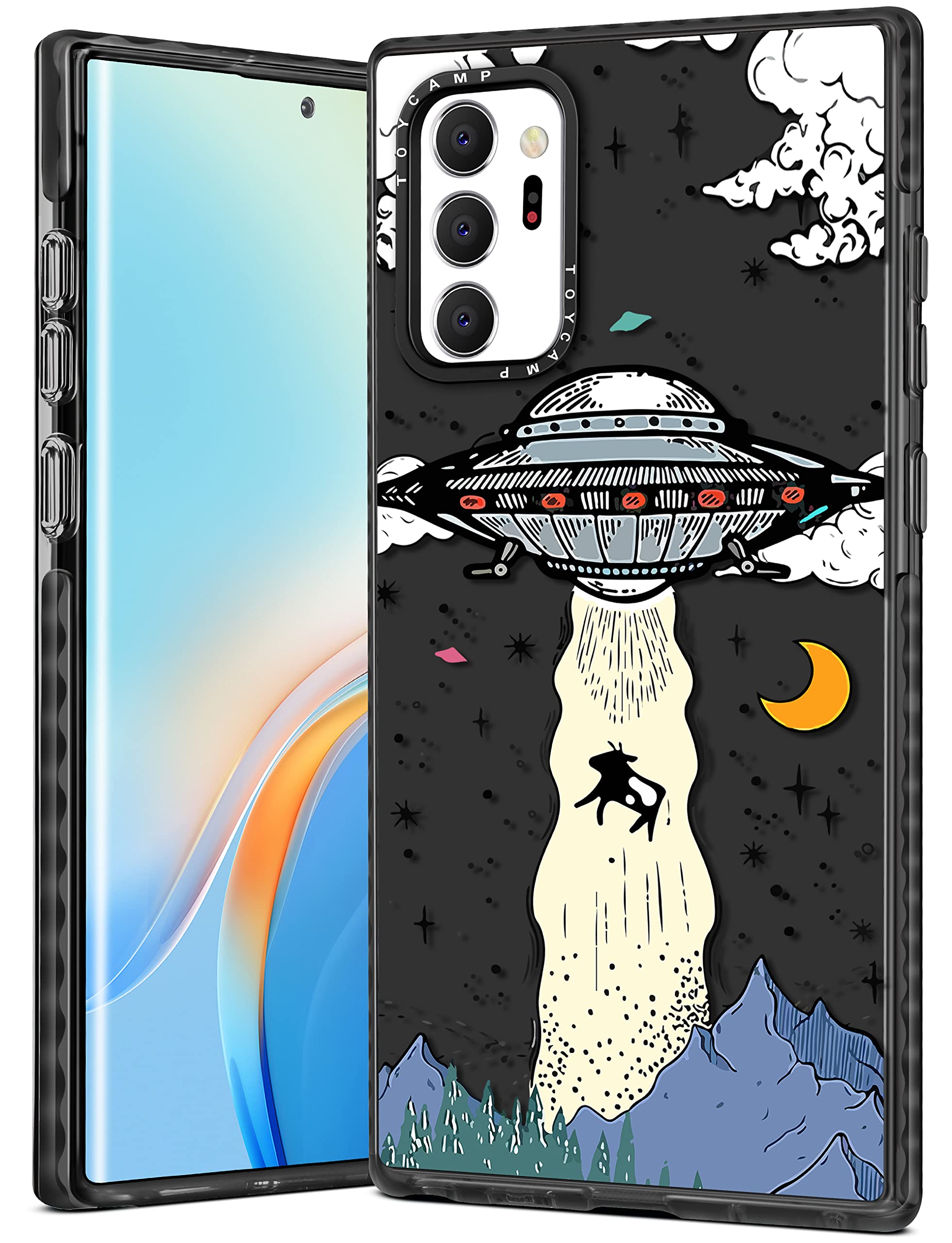 Photo 1 of Toycamp for Note 20 Ultra Case, Cute Funny Alien UFO Design for Women Girls Boys Teens for Galaxy Note 20 Ultra Cases, Cute Cartoon Alien Print Cover for Samsung Note 20 Ultra Case