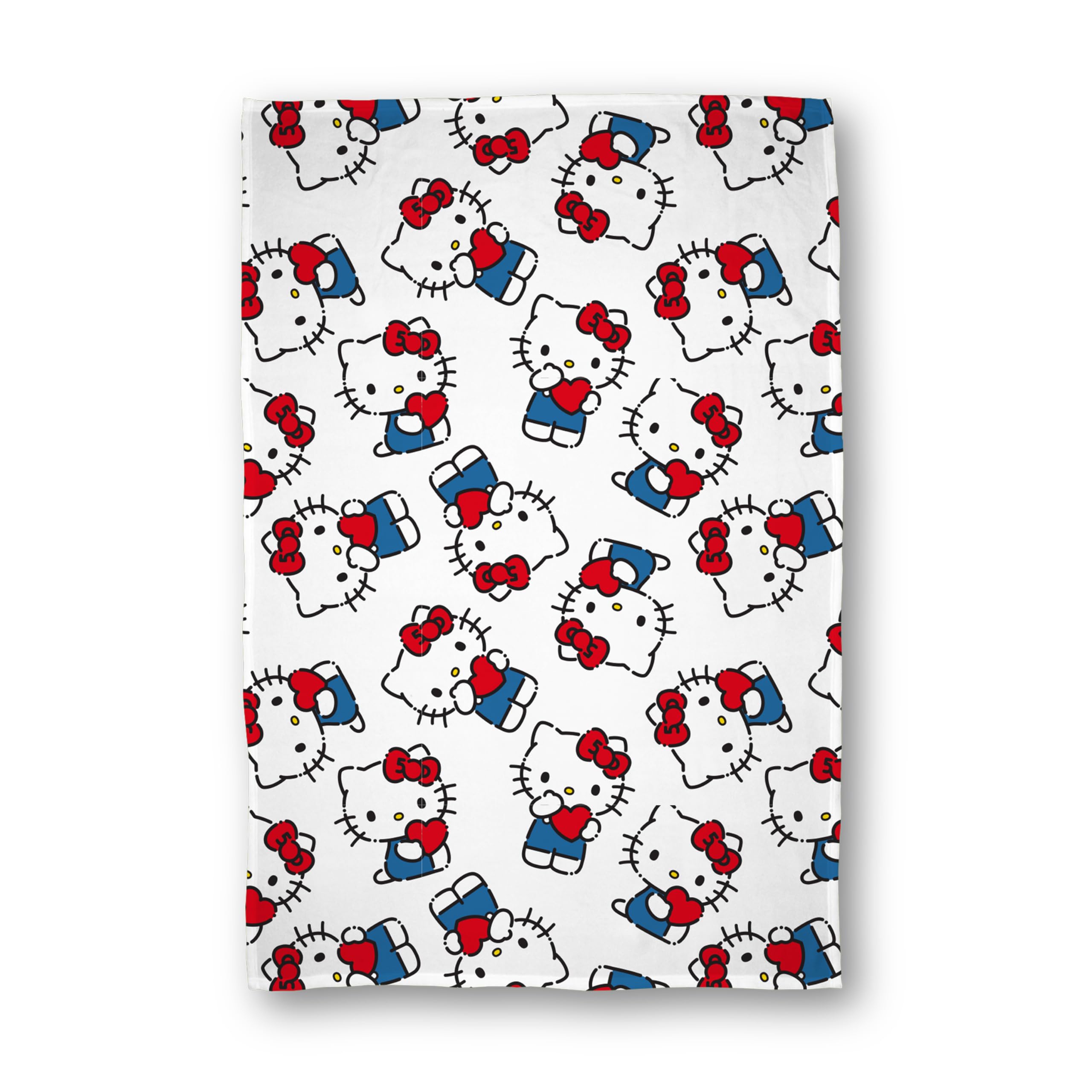 Hello Kitty Officially Licensed Fleece Blanket | Heartheld Design Super Soft Warm Throw | Perfect For Teen Bedrooms, Camping & Sleepovers | Size 100 x 150cm | White