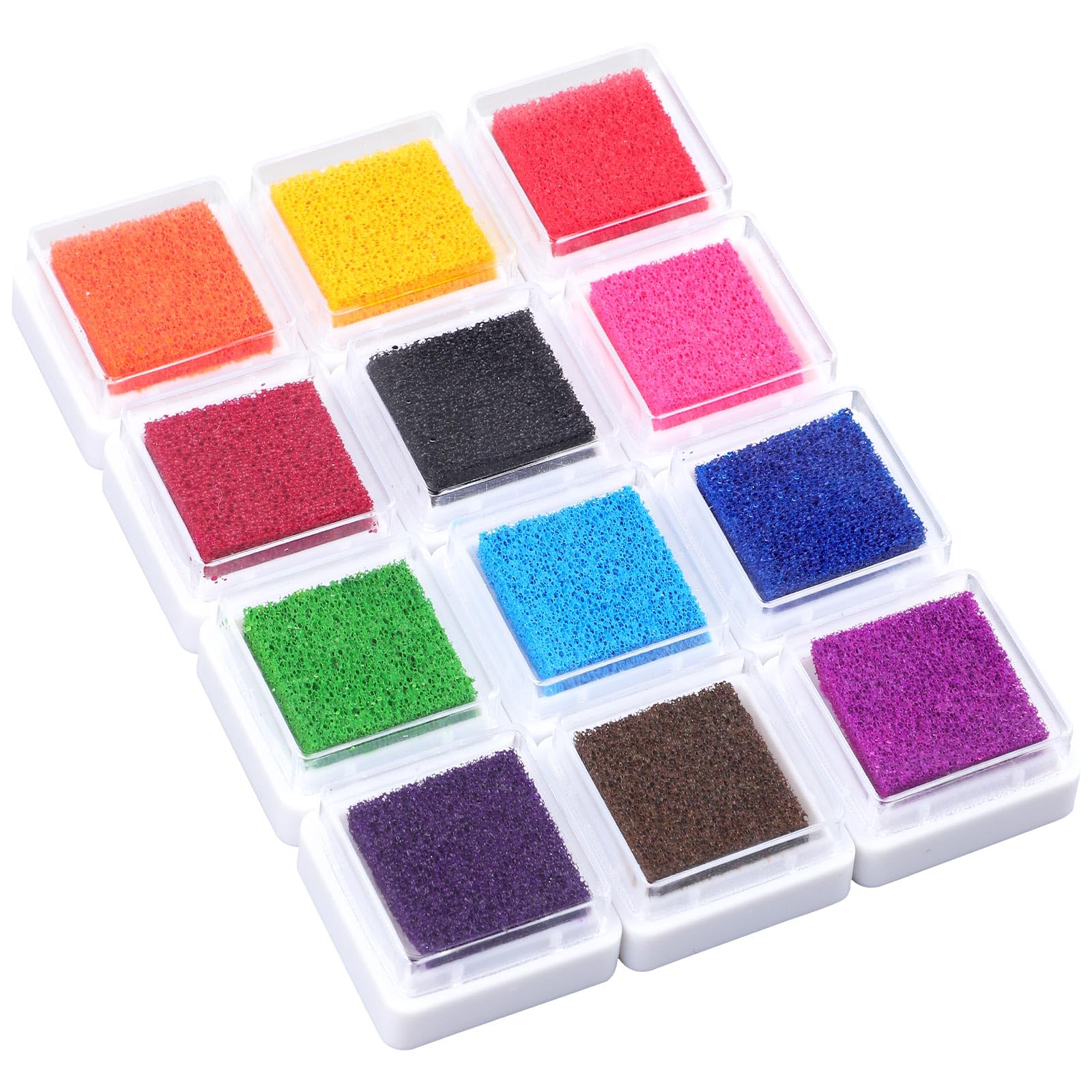 Gosknor 12 Colors Funny Finger Painting Kit, Washable Stamp Finger Paint Ink Pad Colorful Finger Paint Set for Kids Birthday Children's Day Gift DIY Craft Christmas Art Painting Supplies