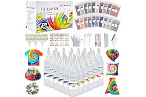 YRYM HT Large Tie Dye Kit for Kids and Adults - 239 Pack Permanent Tie Dye Kits for Clothing Craft Fabric Textile Party Group Handmade Project (Dye up to 60 Medium Adults T-Shirts!)