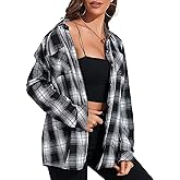 KevaMolly Plaid Flannel Shirts for Women Loose Fit Boyfriend Button Down Shirt Long Sleeve Casual Flannel Blouse Tops