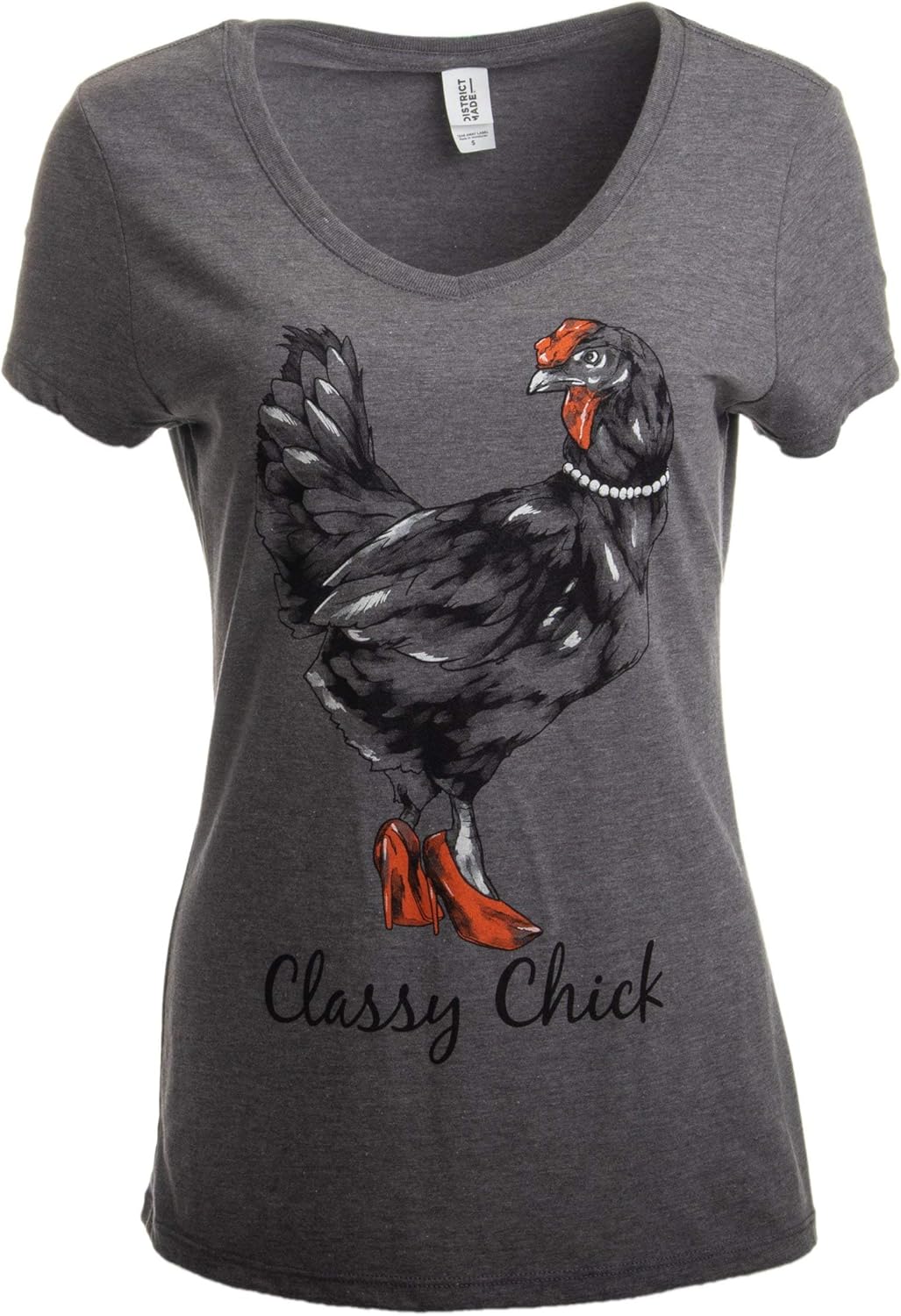 Classy Chick | Funny, Cute Chicken Hen Humor Chiken V-Neck T-Shirt for Women