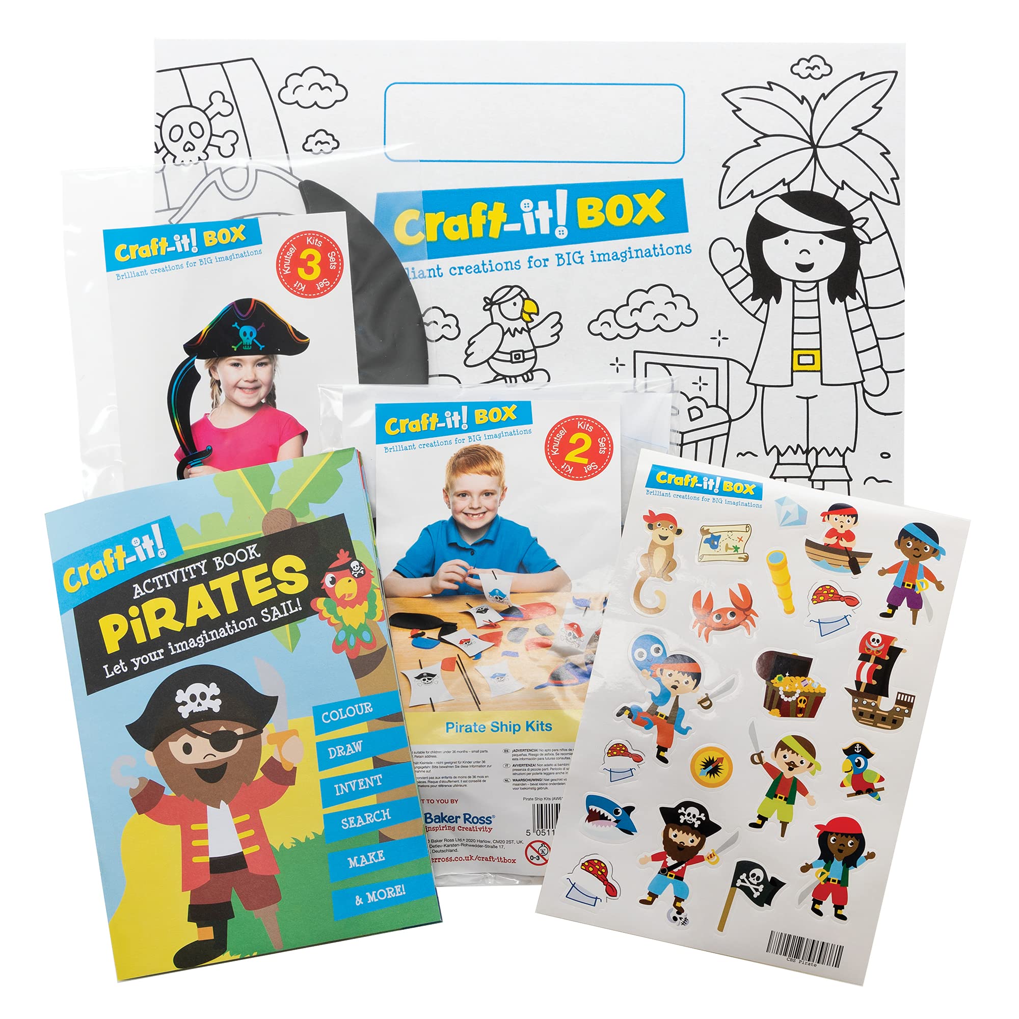 Baker Ross CBS019 Pirate Craft-it! Box - Creative Arts and Crafts Activities for Kids