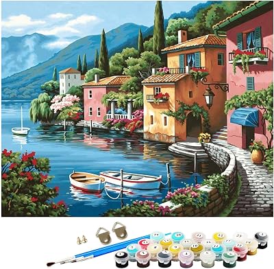Kaieteur Painting by Numbers Kit 16x20 Sea View DIY Canvas with 24 Colors