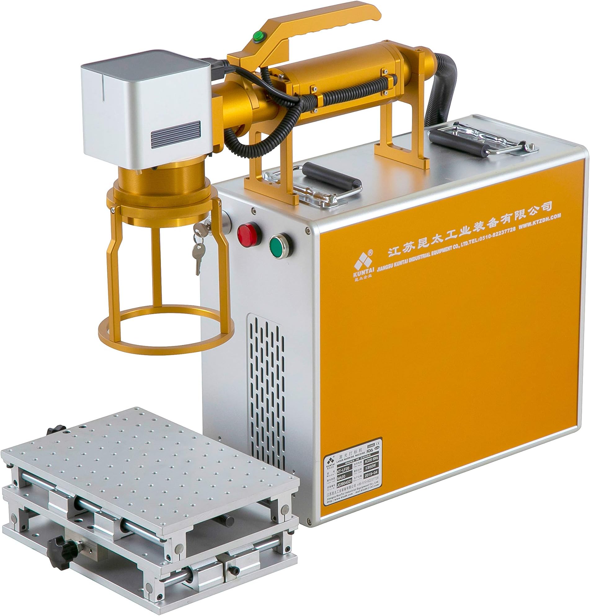 30W Handheld Fiber Laser Marking Machine,Range:4.3"×4.3" for Metal Heavy Parts Engraver/Printer