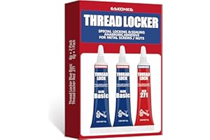 ESKONKE 3 Pack Thread Locker Blue Basic + Threadlocker Red 271, Nuts & Bolts Locker Lock Tight & Seal Fasteners Anaerobic Curing Metal Glue (Basic * 2 + 271)