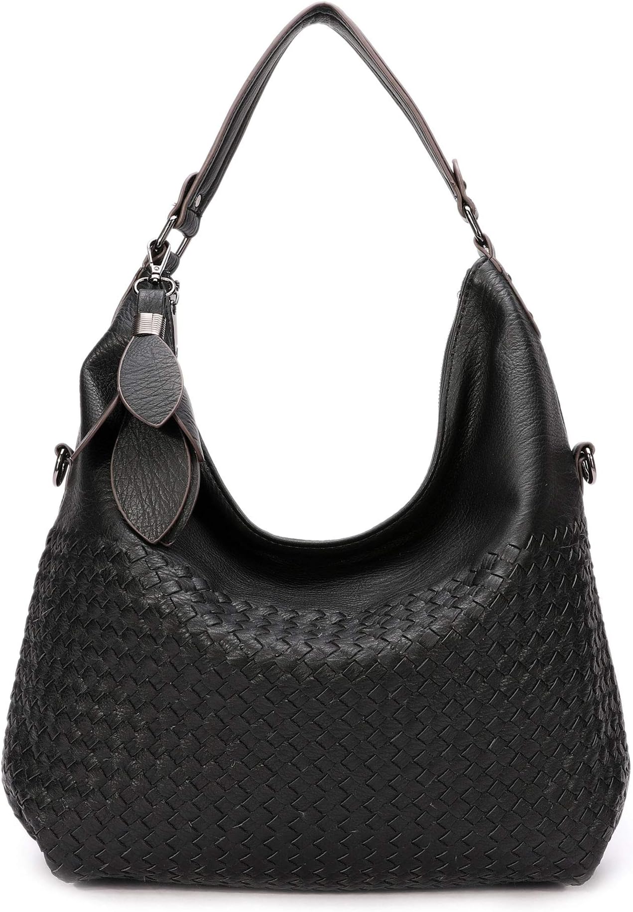 BIG SALE-Hobo Handbags, PU Leather Purses Tote Cross Body Shoulder Bags Bucket Bag for Women Office (Black0282)