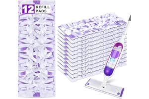 Power Mop Pads Refills Disposable for PowerMop 12 Pack- EXEGO Wet Dry Pads Power Mop Wood Refills - Multi-Surface Wood Floor Pads Household Replacement Mop Pads for Floor Cleaning