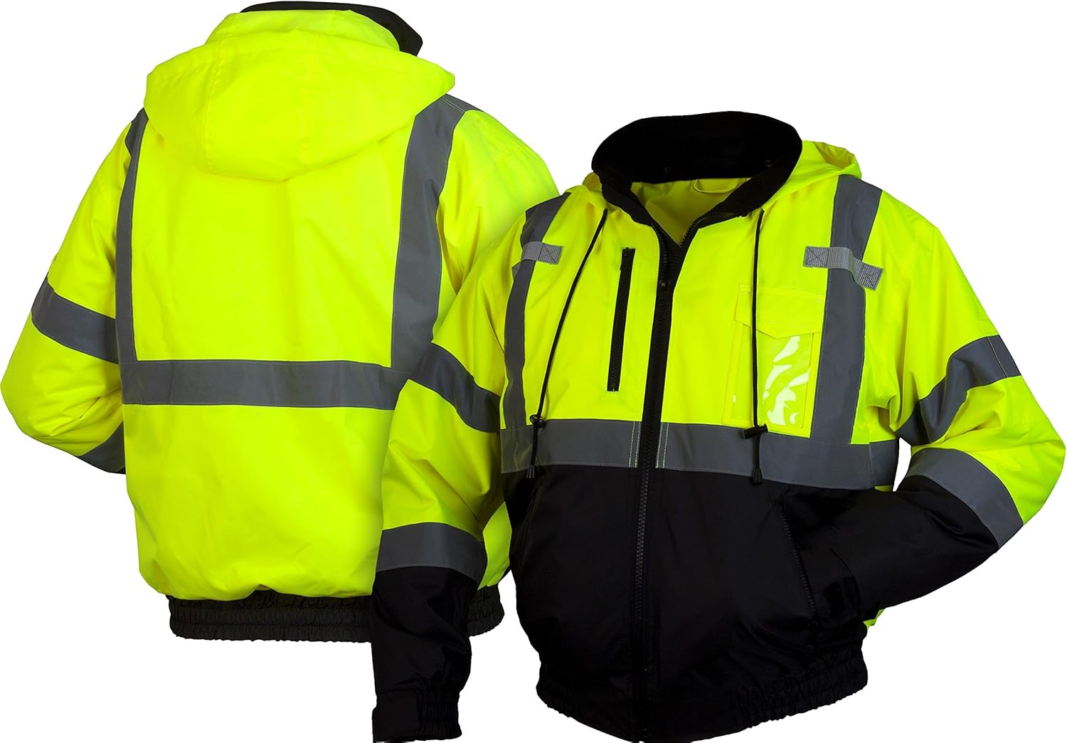 PYRAMEX RJ31 Series Lumen X Class 3 Fleece Bomber Safety Jacket, Lime, X-Large - - 