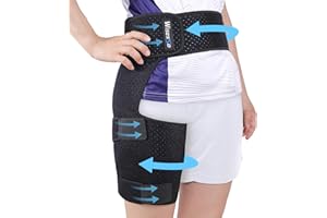 Wisesso Hip Brace for Sciatica, Hip Flexor Compression Wrap for Sciatica Pain Relief, Hip Support for Groin, Thigh, Hamstring, Pulled Muscle Injury, Sciatic Nerve Brace For Men and Women, Blue