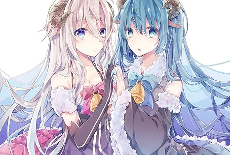 Athah Designs Vocaloid Hatsune Miku Ia Horns Long Hair White Hair