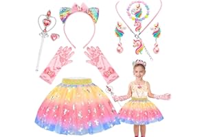 YAOOBEY Princess Dress up Clothes for Girls 4-6, Easter Birthday Gifts for Kids, Light Up Toddler Toys for 3 4 Year Old Girls