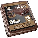 ATERET 30' x 30' Super Heavy Duty 16 Mil Brown Poly