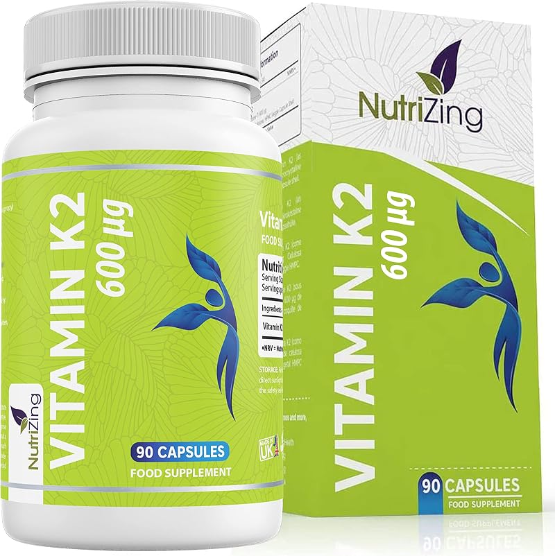 NutriZing Vitamin K2 MK-7 600mcg Natto Based Vegan 90 capsules UK