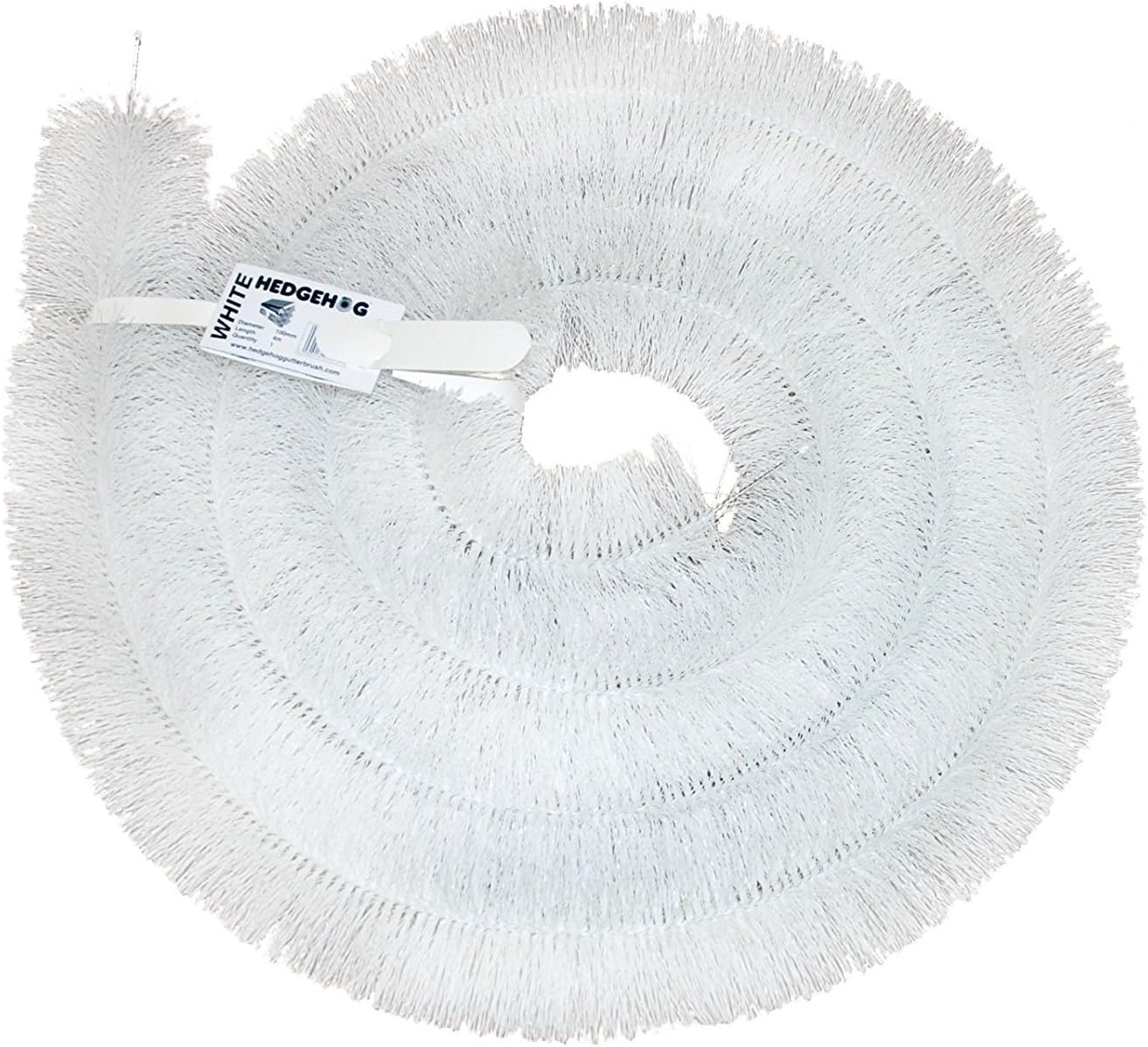 2 x 4m (8 mtrs) 100mm White Hedgehog Gutter Brush - Leaf guard stops blocked gutters