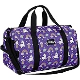 Kids Duffle Bag Overnight Bags for Boys and Girls Weekender Sleepover Carry-On Tote for Traveling Gym Sport Dance (Unicorn)