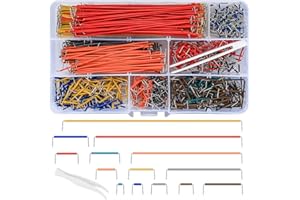 QIWUHAI 2-125 mm Breadboard Jumper Wire Kits, PCB Circuit Boards Jumper Wire Cables Assortment Kits with 14 Different Lengths, for Breadboard Prototyping Solder Circuits (840Pcs)