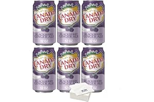 Canada Dry, 12oz Cans, Pack of 6 (Blackberry Ginger Ale) with Bay Area Marketplace Napkins