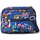 Baggallini Triple Zip Small Crossbody Bag for Women - 8x6 Lightweight Convertible Fanny Pack Belt Bag