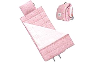URBAN INFANT Bulkie Toddler Nap Mat - Sleep Mat for Kids Daycare and Preschool - Folds Up to Carry on Back - Llamas
