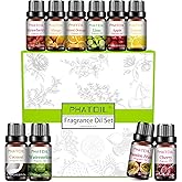 PHATOIL 10Pcs Fruity Fragrance Oil Set, Coconut, Cherry, Apple, Strawberry, Mango Oils for Candle Making, Freshie Scents for DIY Soap Making, Diffuser Oil Scents Set