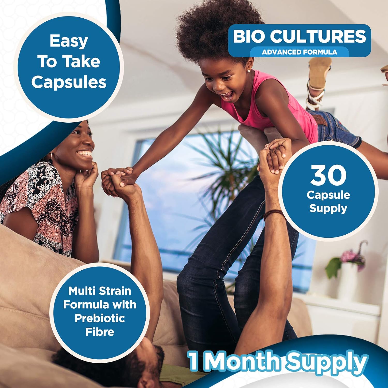 60 Billion CFU Bio Cultures Probiotics with Prebiotics 30 Capsules Multi Strain Advanced Formula for Men and Women by Natures Zest - Image 4