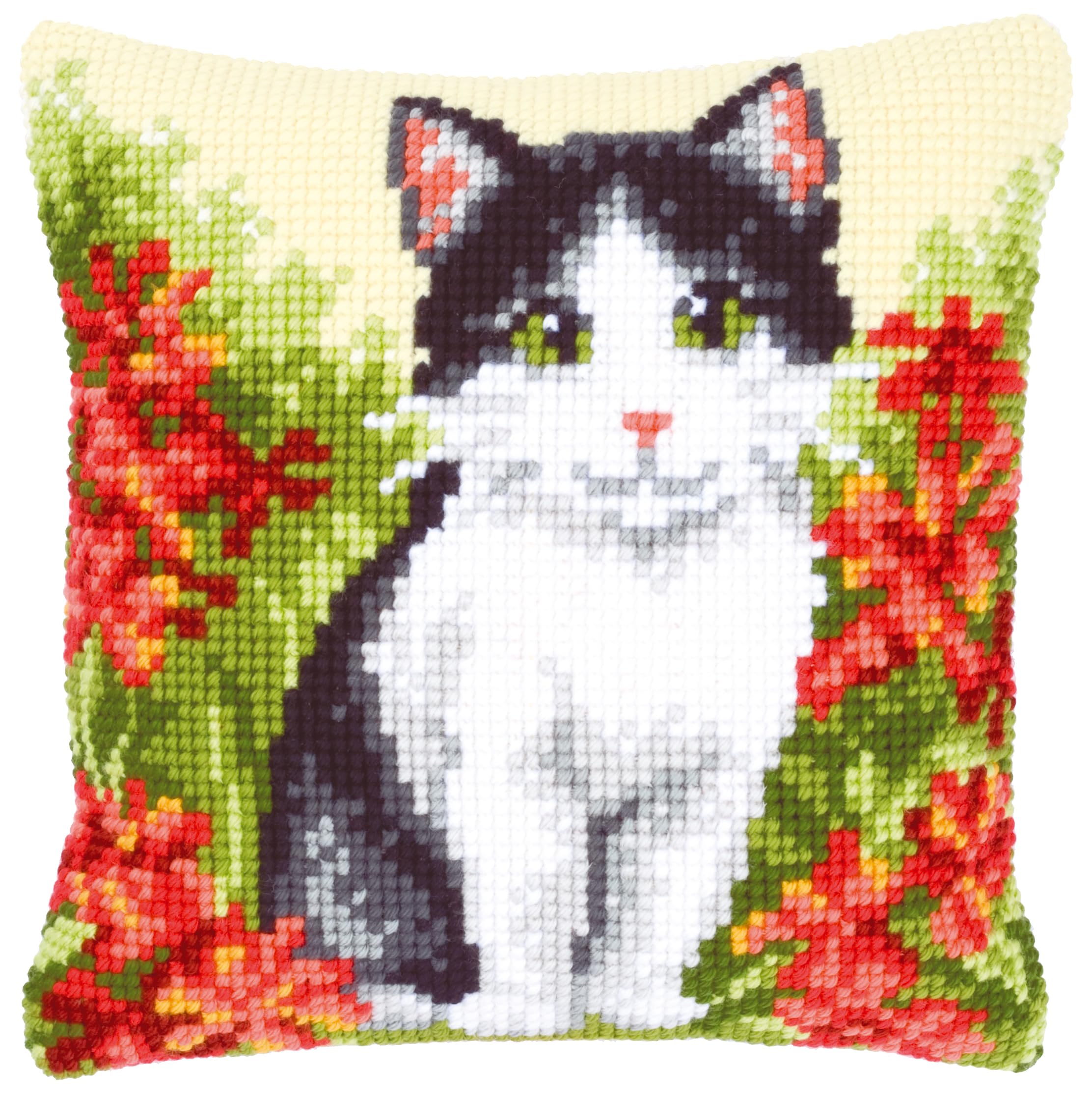 Vervaco Cat Cross Stitch Cushion, Multi-Colour