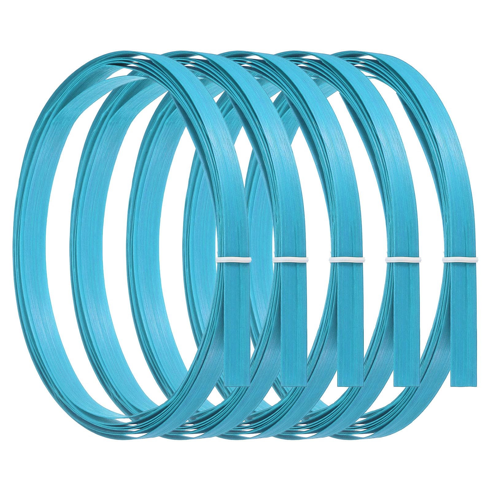 PATIKIL Bamboo Strips for Weaving 7/16" x 10 Ft, 5 Pack Thin Flat Wicker Rattan Cane Reed for Making Basket Webbing DIY Crafts, Blue