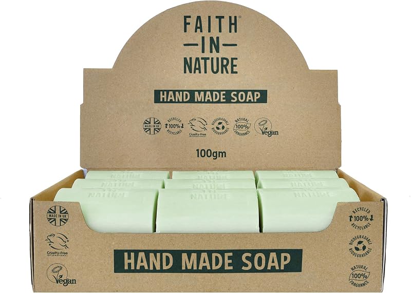 Faith In Nature Rosemary Hand Soap Bar Box Set 18 x 100g Vegan Cruelty Free