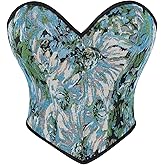 SHENHE Women's Vintage Renaissance Overbust Corset Top Floral Lace Up Boned Bustier Bodyshaper