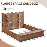 Yaheetech 134 cm x 112.5 cm Wooden Outdoor Sandbox for Kids 3-8 view 3