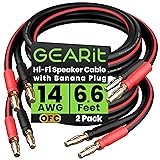 GEARit 14 AWG Speaker Cable Wire with Banana Plugs