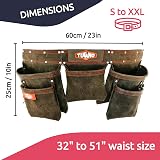 Tucano Leather Tool Belt Framers Carpenters Electricians 12 Pouches 32-50" view 2