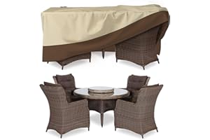 KIKCOIN Patio Furniture Covers Waterproof for Dining Table and Chairs, Square Outdoor Furniture Set Cover, Anti-Fade, Tear/Water Resistant Patio Furniture Set Covers, 76"L x 76"W x 28"H