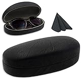 Hard Sunglasses Case w/Microfiber Drawstring Pouch