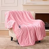 Heated Blanket Electric Throw 50"x60" Throw Size, Electric Blanket with 6 Heating Levels and 1-12 Hours Timer Auto Off, Soft Flannel Fleece Fast Heating Blanket, Overheat Protection, Machine Washable